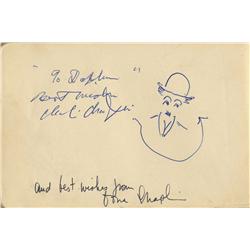 Charlie Chaplin Signature & Sketch