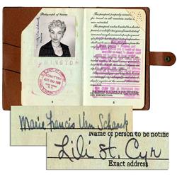 Lili St. Cyr Signed Passport