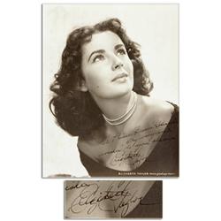 Elizabeth Taylor Signed Photo