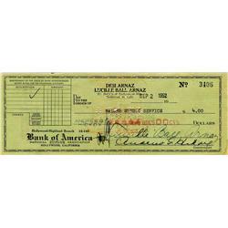 Lucille Ball Check Signed