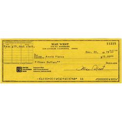 Mae West Check Signed
