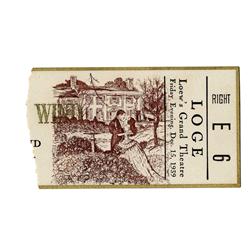 ''Gone With the Wind'' 1939 Ticket