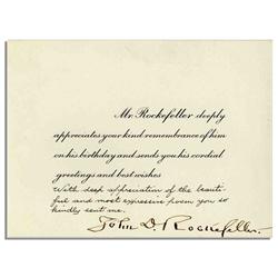 John Rockefeller Card Signed
