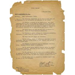 USS Saranac 1944 Port Regulations Memo