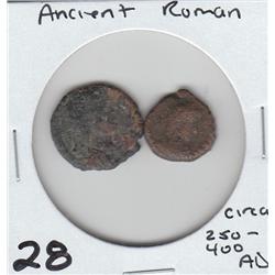 2 ANCIENT ROMAN COINS CIRCA 250-400