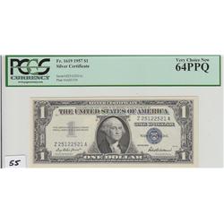 $1 SILVER CERTIFICATE PCGS 64 PPQ (UNC)
