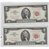 Image 1 : 2 CONSECUTIVE GEM $2 RED SEAL 1963 SPECTACULAR APPEAL