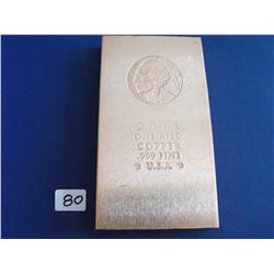 MASSIVE BRICK OF PURE COPPER 1 KILO 2.2 POUNDS .999