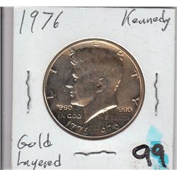 1976 GOLD LAYERED HALF KENNEDY PROOF