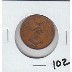 COPPER US PHILIPPINES 1944 WW2 1 CENTAVO