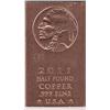 Image 1 : HALF POUND BAR OF PURE COPPER .999FINE