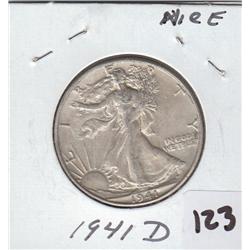 1941 D WALKING LIBERTY HALF NICE DETAILS