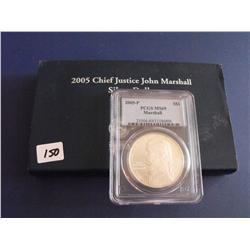 2005 PCGS MS 69 MARSHALL SILVER WITH ORIGINAL BOX