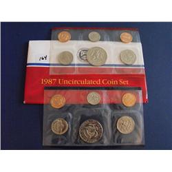 1987 UNC COINS SET P AND D