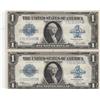 Image 1 : SCARCE 2 CONSECUTIVE $1 1923 LARGE SILVER CERTIFICATES SUPER APPEAL