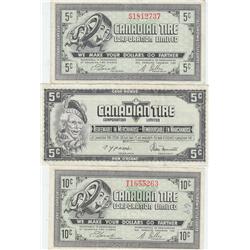 3 VARIETIES OF CANADIAN TIRE CURRENCY