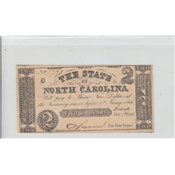 $2 NORTH CAROLINA 1861 OBSOLETE CURRENCY