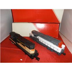 TWO RED CABOOSE O GAUGE GP DIESELS