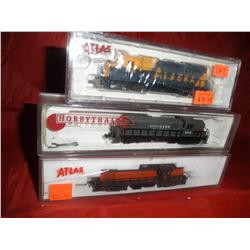 THREE ATLAS N SCALE DIESELS OB