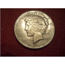 1928-S Brilliant Uncirculated Peace Dollar, MS+, ONLY 360,649 MINTED smt