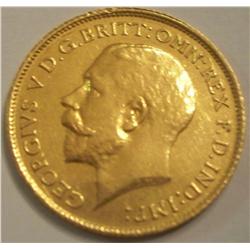 King George Gold British Sovereign Coin, 1/4 Oz pure gold