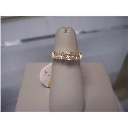 Round Center Diamond W/Princess Cut Diamonds Inset In Band, 4.2 GRAMS 14K Gold