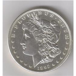 1892-S A TRUE GRADE AU-58+ MORGAN SILVER DOLLAR