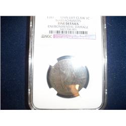 POST COLONIAL 1787 MASSACHUSETTS CENT, F