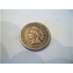 1859 Copper Indian Head Cent, Only Minted 1 Year W/Laurel Wreath