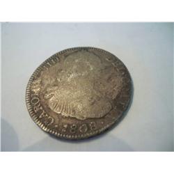 1808 Silver 4 Real Carlos IIII Bolivia Potosi Coin