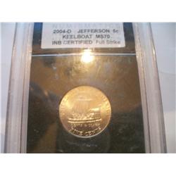 2004-D MS-70 Graded Keelboat NIckel