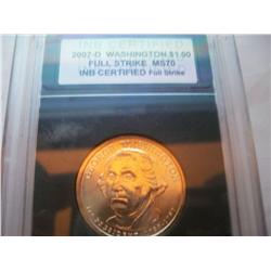 2007-D $1 Washington Graded MS-70 Full Strike