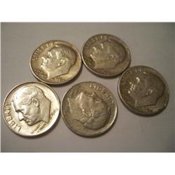 5 1964 90% Silver Roosevelt Dimes