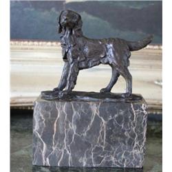 Gorgeous Retriever Bronze Sculpture After L. Carvin