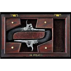 A pair of cased percussion pocket pistols by Gulley
