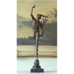 Magnificent Bronze Sculpture Mercury & Caduceus