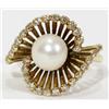 Image 1 : Outstanding high quality Vintage PEARL & DIAMOND RING