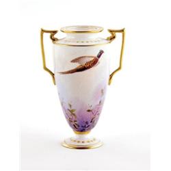 Minton Painted Porcelain Vase J. E. Dean