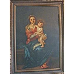 OIL ON CANVAS - ~Madonna & Child~ by Esteban Murillo