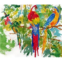 BIRDS OF PARADISE Macaw Signed Neiman Serigraph Art