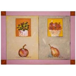 Laliberte Mixed Media Still Life Painting AH, HA 1995