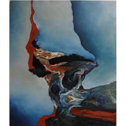 Robert Winslow Original Oil Painting Aqua Azul 2