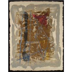 Pierre Brisson Signed Aquatint Sugar Lift Abstract Art