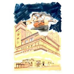 Larry Rivers Signed Print Sky Music Over Carnegie Hall