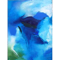 MOUNTAINS Abstract Acrylic Painting Paper Art ROBERTS