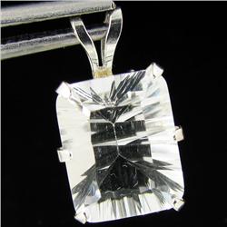 3.21ctw White Quartz Sterling Pendant (JEW-2638)