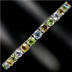 83ctw Citrine Peridot Topaz Sterling Bracelet  (JEW-2308)