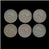 Image 2 : 1950-53 Mexico 25c 6pcs XF/AU (COI-8649)