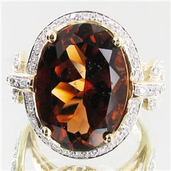 14.75ct Imperial Topaz/Dia. 14k Ring Appr $54k (JEW-3143)