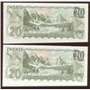 Image 2 : 1969 Bank of Canada $20 Off-Center Pair